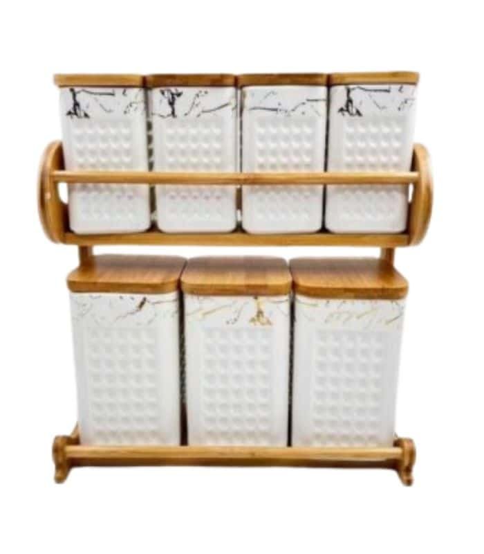 8pcs Jar Set White